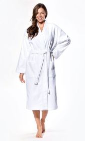Plush Soft Warm, Robe for Women Terry Velour Turkish Bathrobe Cotton Towel Robe, Comfy Women's Robe Long Kimono Adult for Hot Tub Shower (Color: White, size: XXL)