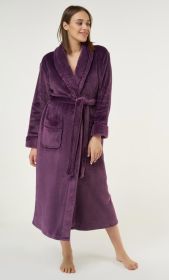 Plush Soft Warm, Robe for Women Fleece Bathrobe for Women, Comfy Women's Robe Long - Shawl - Adult Sleepwear Loungewear (Color: Purple, size: medium)