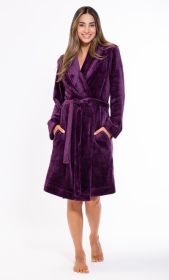 Plush Soft Lightweight, Robe for Women Fleece Bathrobe for Women, Comfy Women's Robe Short - Shawl - Adult Sleepwear Loungewear (Color: Purple, size: small)