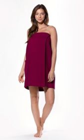 Cotton Waffle Towel Wrap for Women for bulk Spa Bath Wraps with Elastic Velcro, Comfy Women's  Short Adult for Hot Tub Shower Sauna (Color: Wine Red, size: S/M)