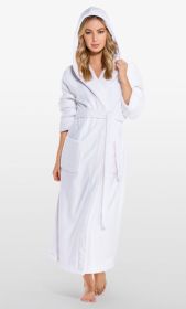 Plush Soft Warm, Robe for Women Fleece Bathrobe for Women, Comfy Women's Robe Long - Shawl - Adult Sleepwear Loungewear (Color: White, size: XXL)