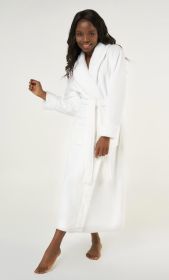 Plush Soft Warm, Robe for Women Fleece Bathrobe for Women, Comfy Women's Robe Long - Shawl - Adult Sleepwear Loungewear (Color: White, size: X-Large)